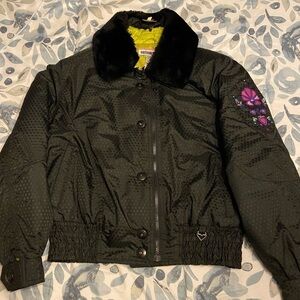 Obermeyer Vintage retro ski jacket size 10 embroidered
